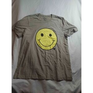 Lulu Mac Smiley Face T-Shirt Mens XL Gray Festival Indie Sleaze Streetwear